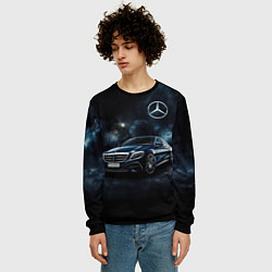 Свитшот мужской Mercedes Benz galaxy, цвет: 3D-черный — фото 2