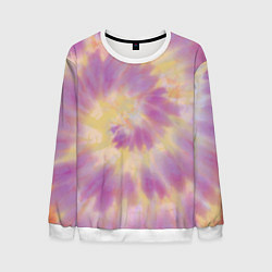 Свитшот мужской Tie-Dye дизайн, цвет: 3D-белый