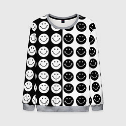 Свитшот мужской Smiley black and white, цвет: 3D-меланж