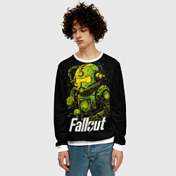 Свитшот мужской Зеленая силовая броня, цвет: 3D-белый — фото 2