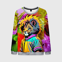 Мужской свитшот Funny lion cub - pop art