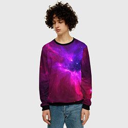 Свитшот мужской Бескрайнее космическое пространство - галактика, цвет: 3D-черный — фото 2