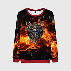 Свитшот мужской Baldurs Gate 3 fire logo, цвет: 3D-красный