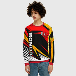 Свитшот мужской Honda - красный и оранжевый, цвет: 3D-красный — фото 2