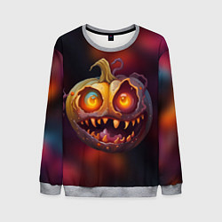 Свитшот мужской Тыквенный монстр зубастик, цвет: 3D-меланж