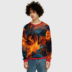 Свитшот мужской Пламя огня, цвет: 3D-красный — фото 2