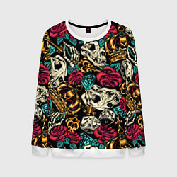 Свитшот мужской A pattern for a hipster, цвет: 3D-белый