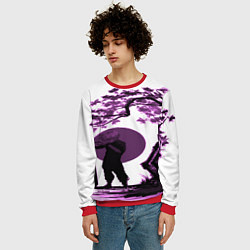 Свитшот мужской Канеки самурай под сакурой, цвет: 3D-красный — фото 2