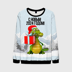 Свитшот мужской С новым 2024 годом, цвет: 3D-черный