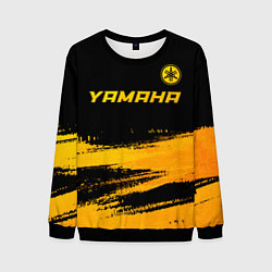 Свитшот мужской Yamaha - gold gradient: символ сверху, цвет: 3D-черный