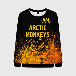 Свитшот мужской Arctic Monkeys - gold gradient: символ сверху, цвет: 3D-черный