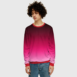 Свитшот мужской Розово-малиновый градиент, цвет: 3D-красный — фото 2