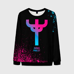 Свитшот мужской Judas Priest - neon gradient, цвет: 3D-черный