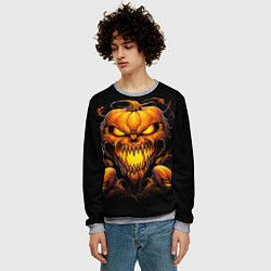 Свитшот мужской Evil pumpkin, цвет: 3D-меланж — фото 2