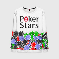 Свитшот мужской Poker - игра для удачливых, цвет: 3D-белый