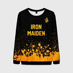 Свитшот мужской Iron Maiden - gold gradient: символ сверху, цвет: 3D-черный