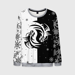 Мужской свитшот Инь Янь - Драконы