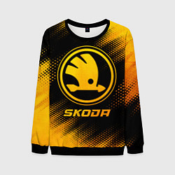 Свитшот мужской Skoda - gold gradient, цвет: 3D-черный
