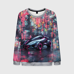 Свитшот мужской Футуристичный автомобиль, цвет: 3D-меланж