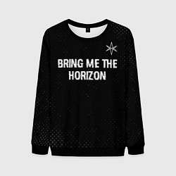 Мужской свитшот Bring Me the Horizon glitch на темном фоне посеред