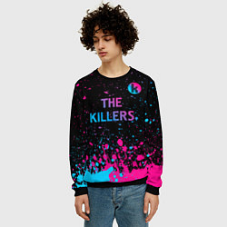 Свитшот мужской The Killers - neon gradient посередине, цвет: 3D-черный — фото 2