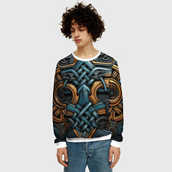 Свитшот мужской Асимметричный узор в скандинавском стиле, цвет: 3D-белый — фото 2