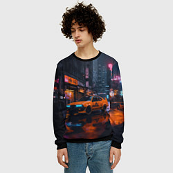 Свитшот мужской Оранжевый автомобиль, цвет: 3D-черный — фото 2