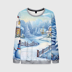Свитшот мужской Снежная тропинка, цвет: 3D-меланж