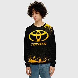 Свитшот мужской Toyota - gold gradient, цвет: 3D-черный — фото 2