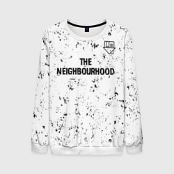 Свитшот мужской The Neighbourhood glitch на светлом фоне посередин, цвет: 3D-белый