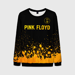 Свитшот мужской Pink Floyd - gold gradient посередине, цвет: 3D-черный