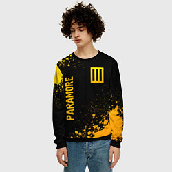 Свитшот мужской Paramore - gold gradient вертикально, цвет: 3D-черный — фото 2