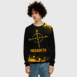 Свитшот мужской Megadeth - gold gradient, цвет: 3D-черный — фото 2