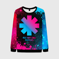 Свитшот мужской Red Hot Chili Peppers - neon gradient, цвет: 3D-черный