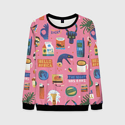 Свитшот мужской Привет Африка, цвет: 3D-черный