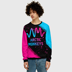 Свитшот мужской Arctic Monkeys - neon gradient, цвет: 3D-черный — фото 2