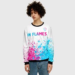 Свитшот мужской In Flames neon gradient style посередине, цвет: 3D-черный — фото 2