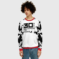 Свитшот мужской 30 Second to mars buterfly, цвет: 3D-красный — фото 2