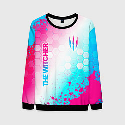 Мужской свитшот The Witcher neon gradient style вертикально