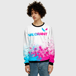 Свитшот мужской Valorant neon gradient style посередине, цвет: 3D-черный — фото 2