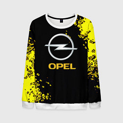 Свитшот мужской Opel желтые краски, цвет: 3D-белый
