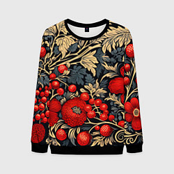 Мужской свитшот Новогодние ягодки и узоры