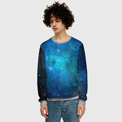 Свитшот мужской Голубой космос, цвет: 3D-меланж — фото 2