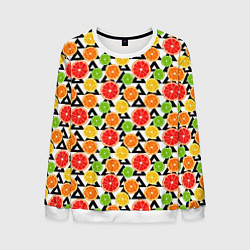 Свитшот мужской Citrus pattern, цвет: 3D-белый