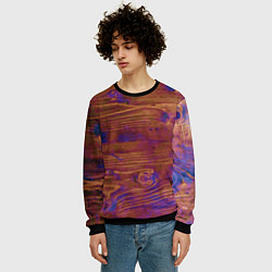 Свитшот мужской Деревянная благородная текстура, цвет: 3D-черный — фото 2