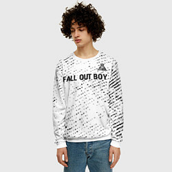 Свитшот мужской Fall Out Boy glitch на светлом фоне посередине, цвет: 3D-белый — фото 2