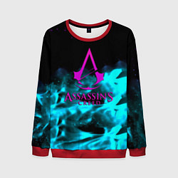 Свитшот мужской Assassins Creed flame neon, цвет: 3D-красный