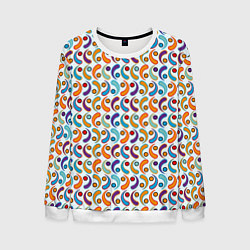Свитшот мужской Паттерн из симметричных фигур, цвет: 3D-белый