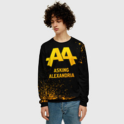 Свитшот мужской Asking Alexandria - gold gradient, цвет: 3D-черный — фото 2