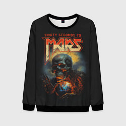 Свитшот мужской Thirty seconds to mars skull, цвет: 3D-черный